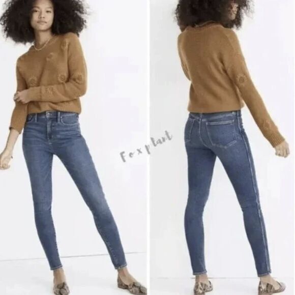 Madewell Petite 10" High-Rise Skinny Jeans in Wendover Wash, 27P - Picture 1 of 16